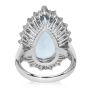 GIA 10.77ct Aquamarine Diamond Platinum Drop Pear Cut Cocktail Ring