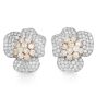 Estate 22.76 Carats Fancy Yellow Diamond 18K Gold Flower Cluster Large Clip On Earrings