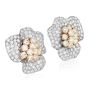 Estate 22.76 Carats Fancy Yellow Diamond 18K Gold Flower Cluster Large Clip On Earrings