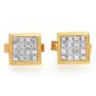 Vintage Diamond 18K Yellow Gold Square Invisible Set Cufflinks