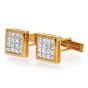 Vintage Diamond 18K Yellow Gold Square Invisible Set Cufflinks