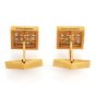 Vintage Diamond 18K Yellow Gold Square Invisible Set Cufflinks