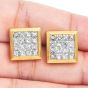 Vintage Diamond 18K Yellow Gold Square Invisible Set Cufflinks