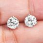 Estate 2.45 Carats Round Diamond 18K White Gold Martini Set Stud Earrings