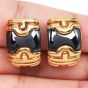 Bvlgari Parentesi 18K Yellow Gold Hematite Hoop Earrings