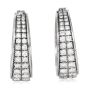 Estate 5.50 Carats Diamond 18K White Gold Wide Hoop Earrings