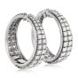 Estate 5.50 Carats Diamond 18K White Gold Wide Hoop Earrings