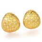  Estate Diamond 18K Yellow Gold Quilted Cushion Clip On Earrings