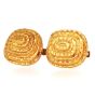 David Webb Vintage 18K Yellow Gold Spiral Greek Pattern Large Cufflinks