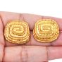 David Webb Vintage 18K Yellow Gold Spiral Greek Pattern Large Cufflinks