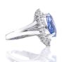 GIA 8.04ct Blue Sapphire Diamond Platinum Ballerina Halo Cocktail Ring 