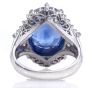 GIA 8.04ct Blue Sapphire Diamond Platinum Ballerina Halo Cocktail Ring 