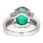 GIA 3.92ct Cabochon Emerald Diamond Platinum Cocktail Ring
