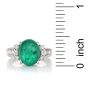 GIA 3.92ct Cabochon Emerald Diamond Platinum Cocktail Ring