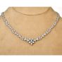 Estate 11.00 cts Diamond Platinum Floral Graduated Link Choker Necklace