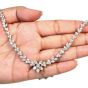 Estate 11.00 cts Diamond Platinum Floral Graduated Link Choker Necklace