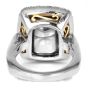 Estate Certified 17.26ct Ceylon Blue Sapphire Diamond White Gold Cushion Cocktail Ring 