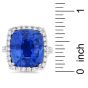 Estate Certified 17.26ct Ceylon Blue Sapphire Diamond White Gold Cushion Cocktail Ring 