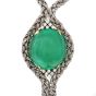 Cabousion Emerald Diamond 18k Gold Tassel Rope Necklace| Dover Jewelry