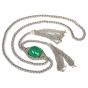 Cabousion Emerald Diamond 18k Gold Tassel Rope Necklace| Dover Jewelry
