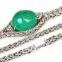 Cabousion Emerald Diamond 18k Gold Tassel Rope Necklace| Dover Jewelry