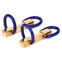 Vintage Retro Blue Enamel 18K Yellow Gold Horsebit Men's Cufflinks