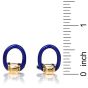 Vintage Retro Blue Enamel 18K Yellow Gold Horsebit Men's Cufflinks