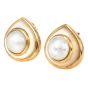 Estate Marina B. mother of pearl  move Pearl 18k Gold clip-on Earrings