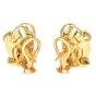 Retro Vintage Diamond 18K Yellow Gold Bypass Oval Clip On Earrings