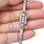 Vintage Art Deco Diamond Platinum Delicate Square Link Bracelet 