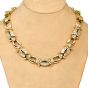 Retro Vintage Diamond 18K Yellow Gold Oval Link Celebrity Necklace