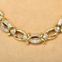 Retro Vintage Diamond 18K Yellow Gold Oval Link Celebrity Necklace