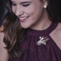 Vintage 17.50cts Diamond Ruby Retro 18K Gold  Pin Brooch