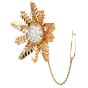 Vintage French Snowflake 18K Rose Gold Diamond Cluster Pin| Dover Jewelry 