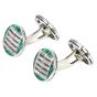 Antique Van Cleef & Arpels Diamond Emerald Platinum Round Tuxedo Cufflinks