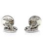 Antique Van Cleef & Arpels Diamond Emerald Platinum Round Tuxedo Cufflinks