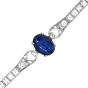 Antique Diamond 28.90cts Blue Sapphire Platinum Geometric Link Bracelet