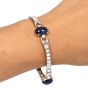 Antique Diamond 28.90cts Blue Sapphire Platinum Geometric Link Bracelet
