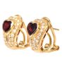 GIA Ruby Diamond 18K Yellow Gold Retro Clip-On Earrings