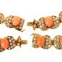 Retro Diamond Coral 18K Convertible Bracelet Necklace Set-Dover Jewelry