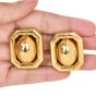 David Webb Chic Hammer finish 18K Yellow Gold Dome Clip On Earrings 