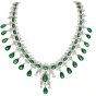 Exquisite 143.00 carats Natural Green Emerald Diamond 18K Gold Gala Necklace
