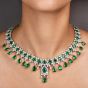 Exquisite 143.00 carats Natural Green Emerald Diamond 18K Gold Gala Necklace