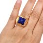 Bvlgari Lapis 18K Two-Tone Gold Pyramid Collection Cocktail Ring
