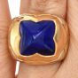 Bvlgari Lapis 18K Two-Tone Gold Pyramid Collection Cocktail Ring