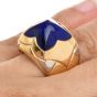 Bvlgari Lapis 18K Two-Tone Gold Pyramid Collection Cocktail Ring