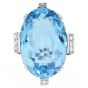 Vintage GIA Ocean Blue 16.83 Carat Aquamarine Diamond 18k Gold Cocktail Ring