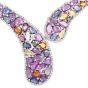  Multicolor Natural No-Heat GIA Sapphire Diamond 18K Gold  Necklace