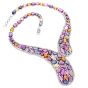  Multicolor Natural No-Heat GIA Sapphire Diamond 18K Gold  Necklace