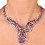  Multicolor Natural No-Heat GIA Sapphire Diamond 18K Gold  Necklace